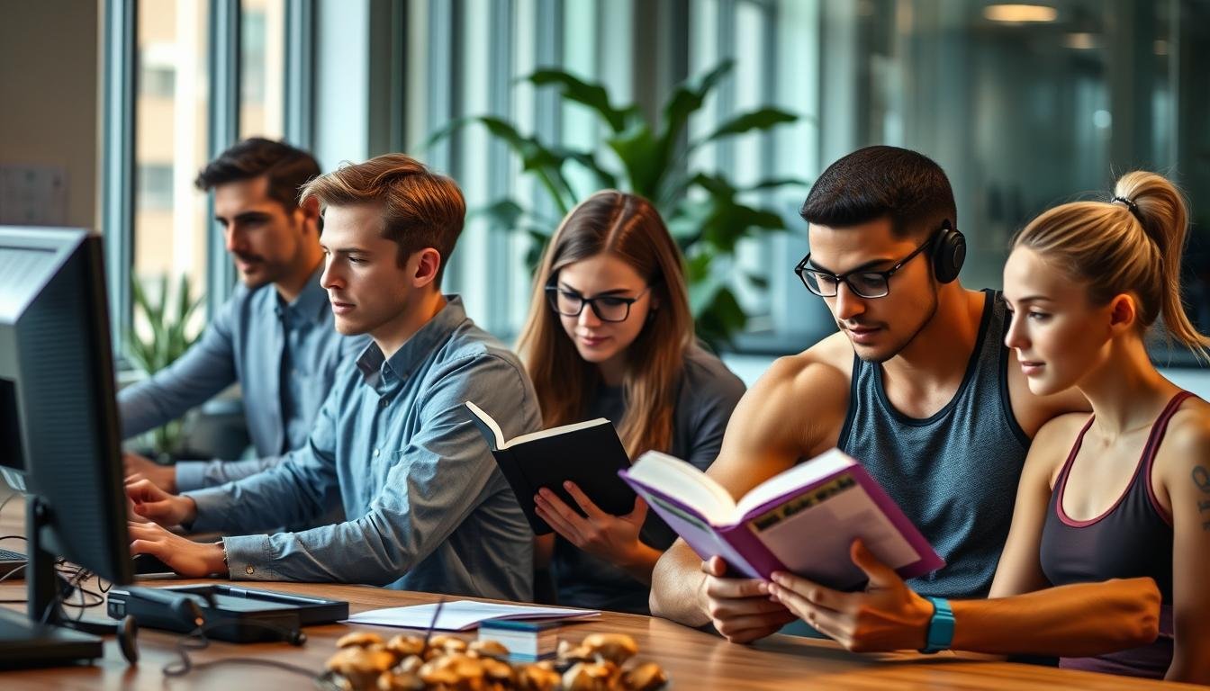 Diverse group of people representing the main user demographics for nootropic mushrooms