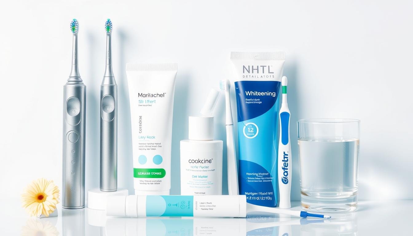 Modern dental health products arranged for optimal oral wellness