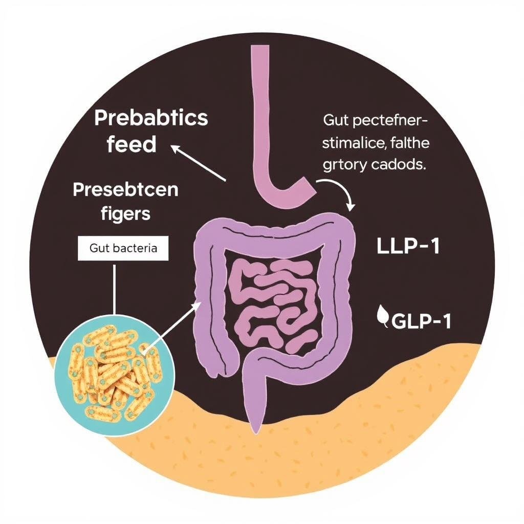 Gut bacteria producing GLP-1 in response to prebiotic fiber