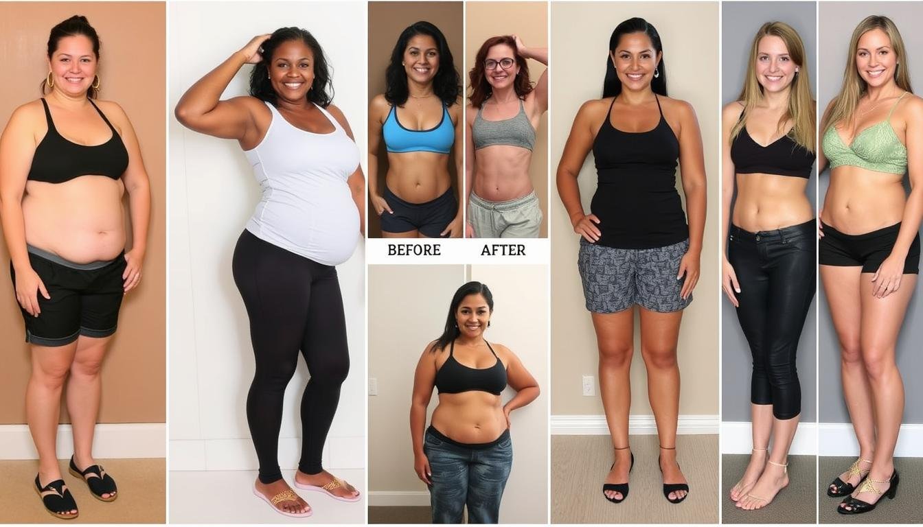 Collection of Java Burn customer before and after photos showing weight loss results