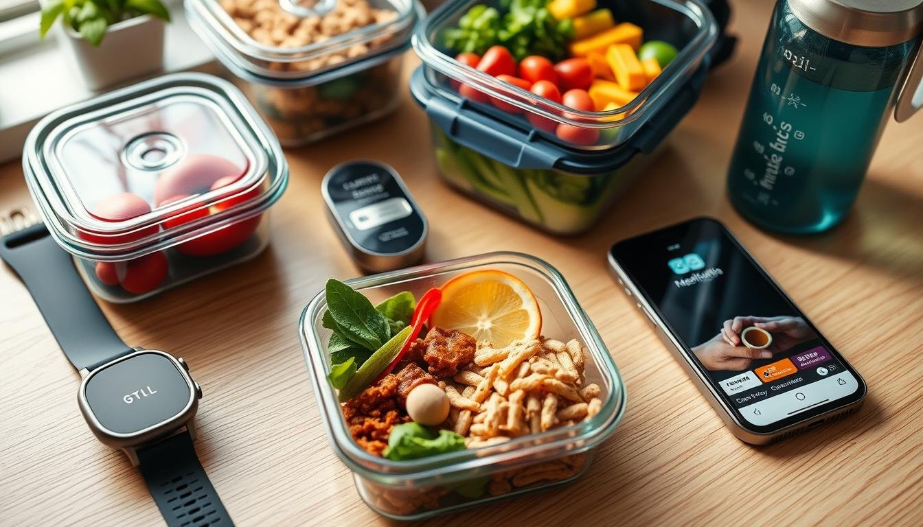 Organized wellness routine items for busy professionals