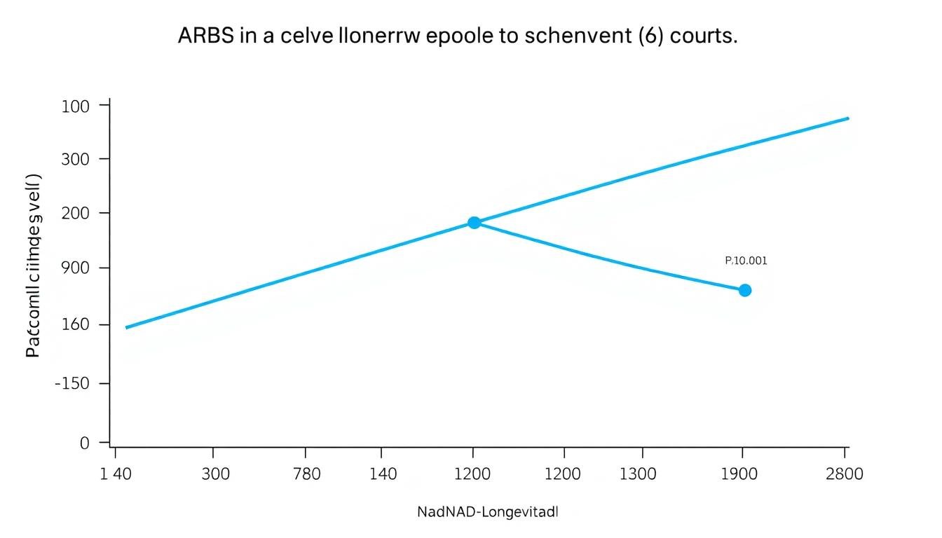 Graph showing NAD+ level improvements in EnduNAD-Longevidad study participants over 6 months
