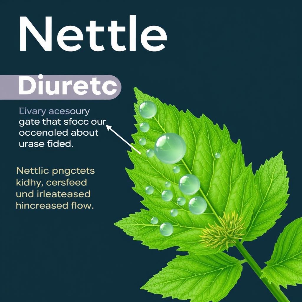 Nettle leaf with diuretic properties visualization