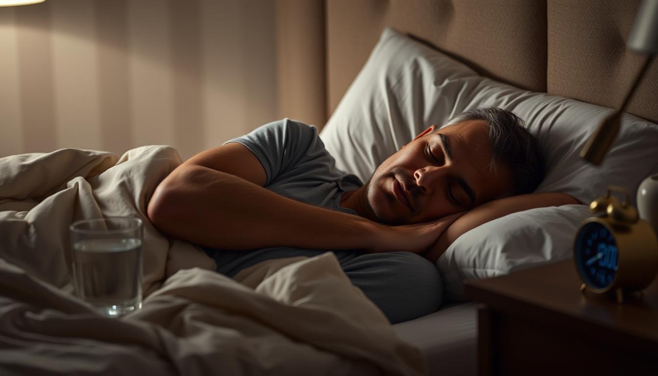 Man sleeping peacefully after using Prostan Plus for prostate health