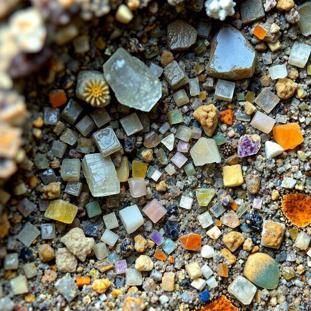 Microscopic view of Natural Shilajit showing mineral composition